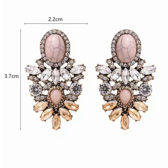 Blush Crystal Drop Earrings - Picture 3 of 4